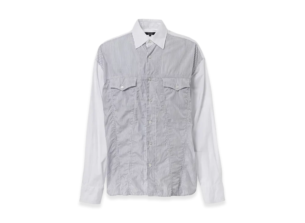 COMME des GARCONS HOMME Cotton Trucker Type Stripe Shirts "White"