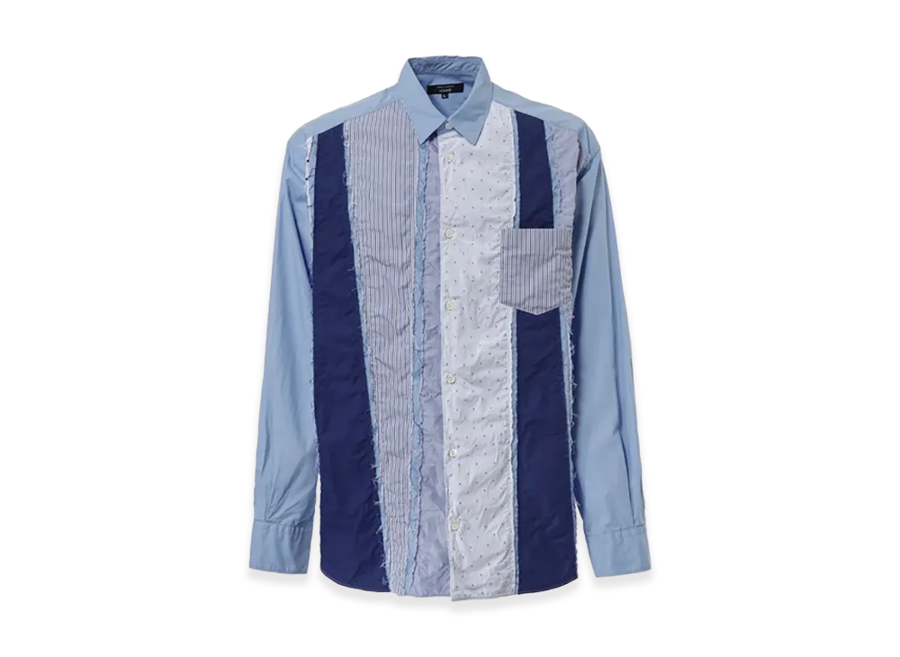 COMME des GARCONS HOMME Cotton Stripe Patterned Shirts "Saxe Blue"
