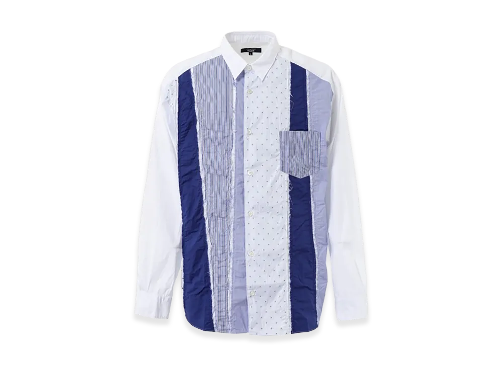 COMME des GARCONS HOMME Cotton Stripe Patterned Shirts "White"