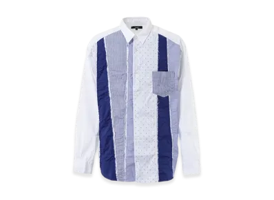 COMME des GARCONS HOMME Cotton Stripe Patterned Shirts "White"