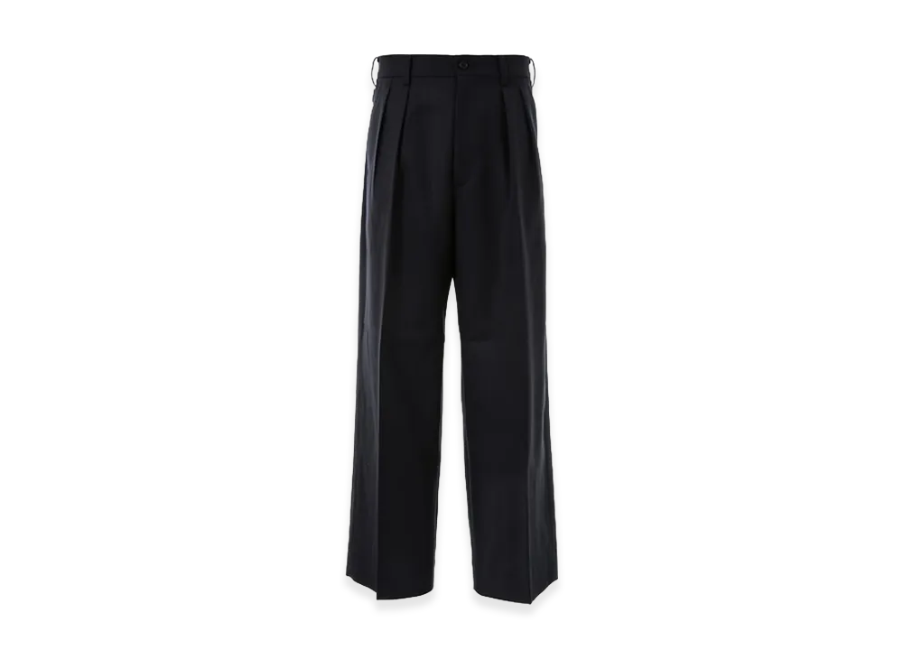 COMME des GARCONS HOMME Wool Serge Plain Baggy Pants "Navy"