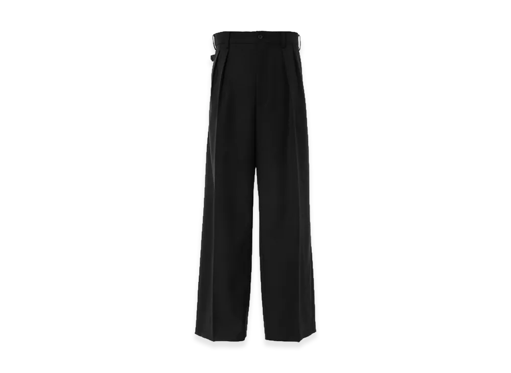 COMME des GARCONS HOMME Wool Serge Plain Baggy Pants "Black"
