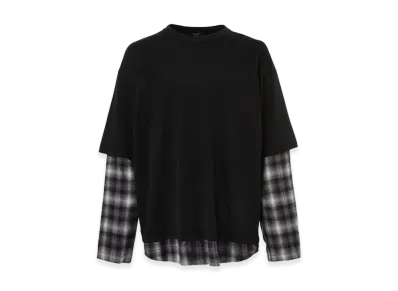 COMME des GARCONS HOMME Check Shirt Layered Tee "Black"
