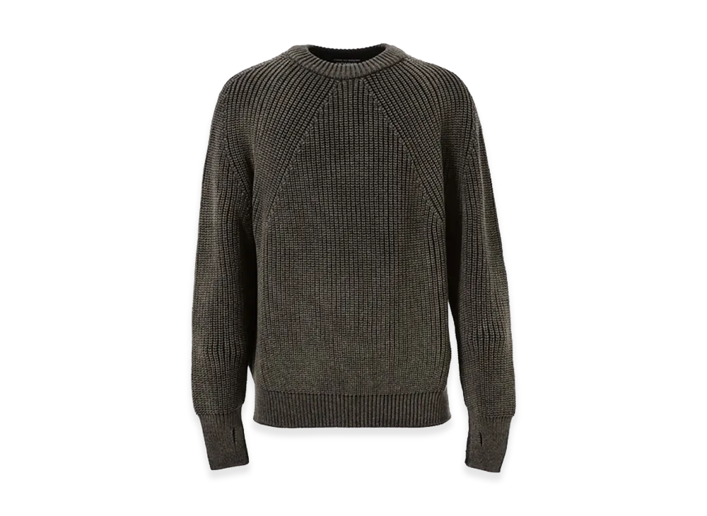 COMME des GARCONS HOMME Batoner W-Name Wool Crew Neck Knit "Navy"