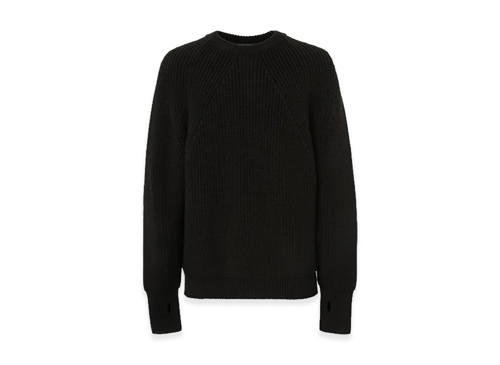 COMME des GARCONS HOMME Batoner W-Name Wool Crew Neck Knit "Black"