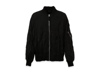 COMME des GARCONS HOMME Polyester Wool Twill Bomber Jacket "Black"