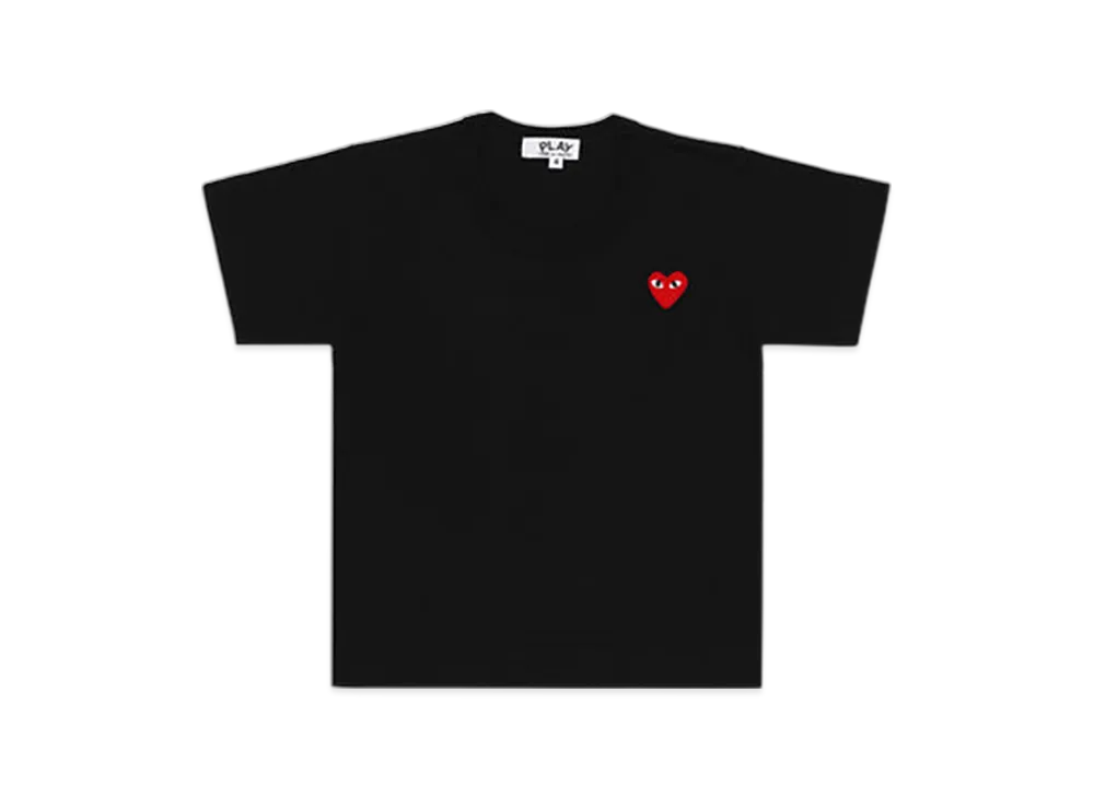 COMME des GARCONS PLAY Kids T-Shirt With Red Emblem "Black"