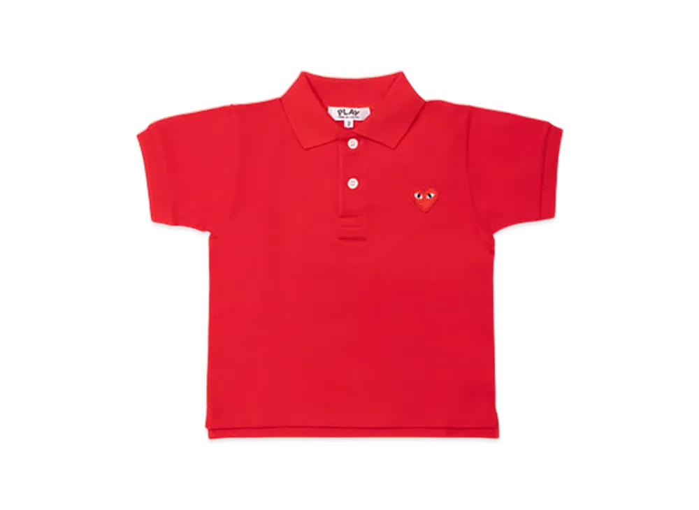 COMME des GARCONS PLAY Kids Polo Shirt With Red Emblem "Red"