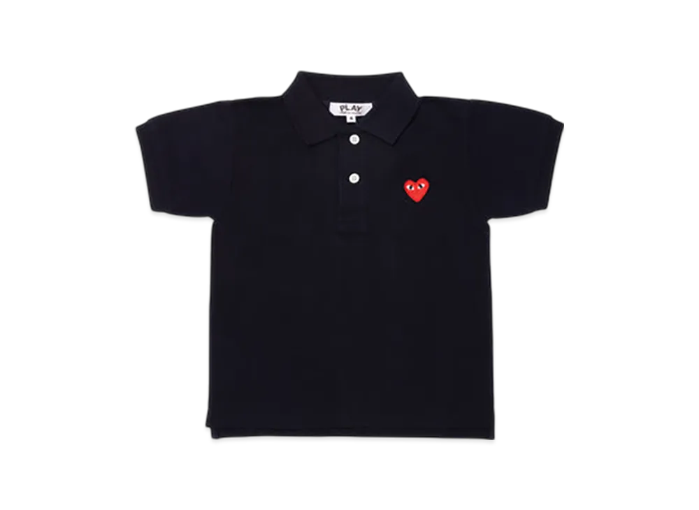 COMME des GARCONS PLAY Kids Polo Shirt With Red Emblem "Navy"