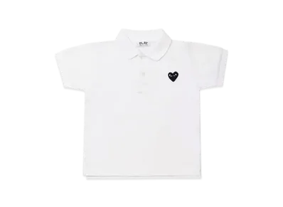 COMME des GARCONS PLAY Black Heart Kids Polo Shirt "White"