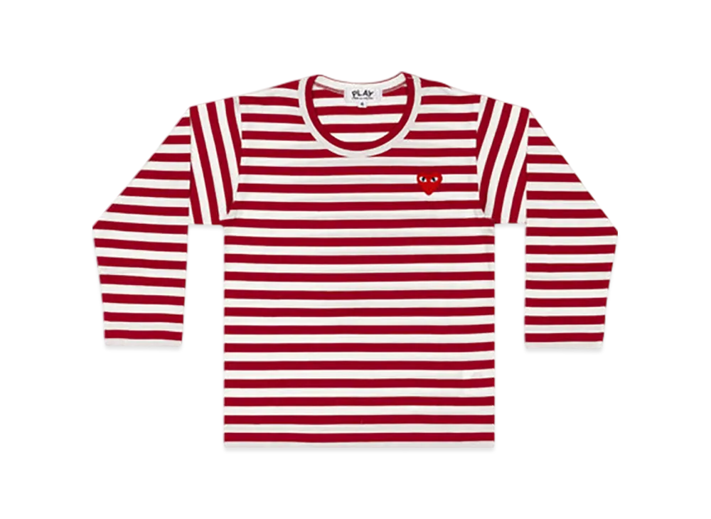 COMME des GARCONS PLAY Kids Striped T-Shirt "Red"