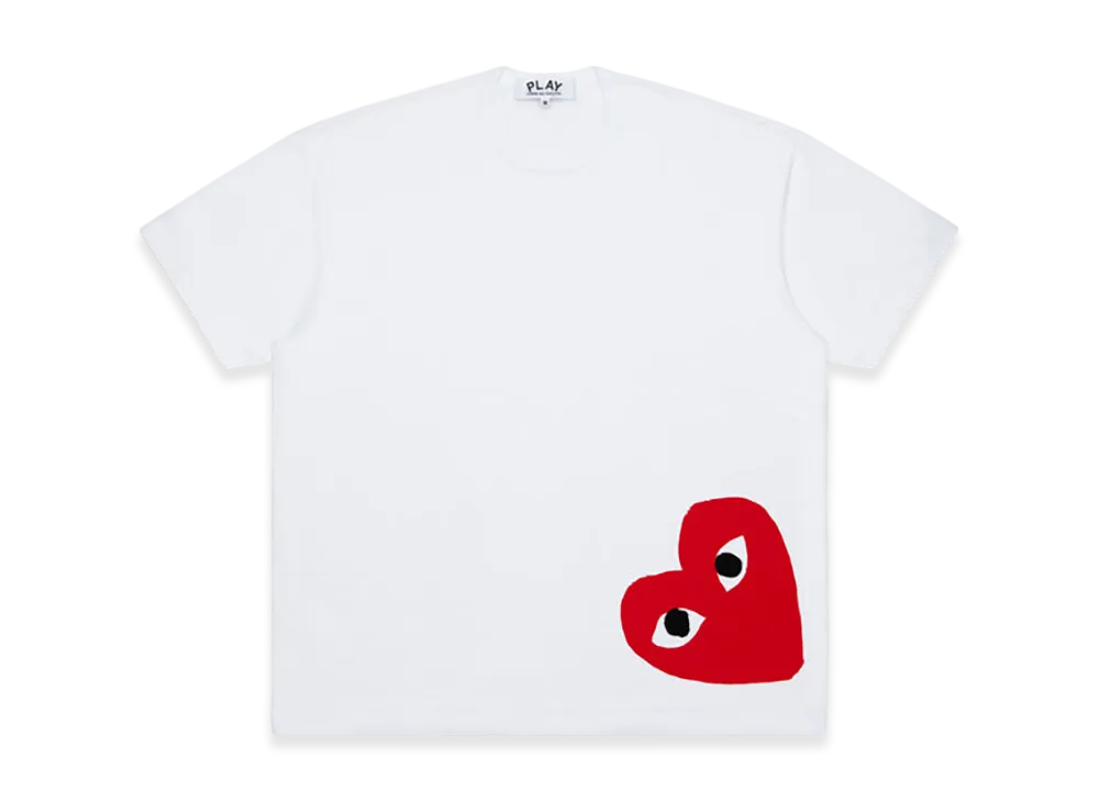 COMME des GARCONS PLAY CDG Unisex Oversized T-Shirts Printed Red Heart "White"