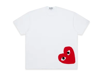 COMME des GARCONS PLAY CDG Unisex Oversized T-Shirts Printed Red Heart "White"