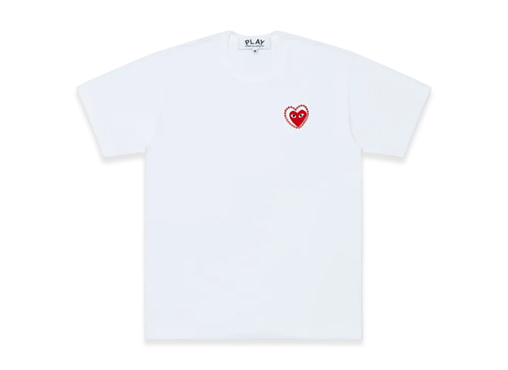 COMME des GARCONS PLAY Unisex T-Shirt Emblem x Metalstone "White/Red"