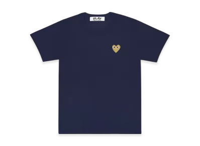 COMME des GARCONS PLAY Gold Heart T-Shirt Ladies "Navy"