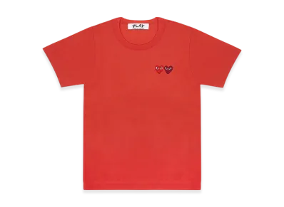 COMME des GARCONS PLAY T-Shirt With Double Heart Ladies "Red"