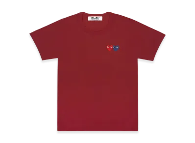 COMME des GARCONS PLAY T-Shirt With Double Heart Ladies "Burgundy"