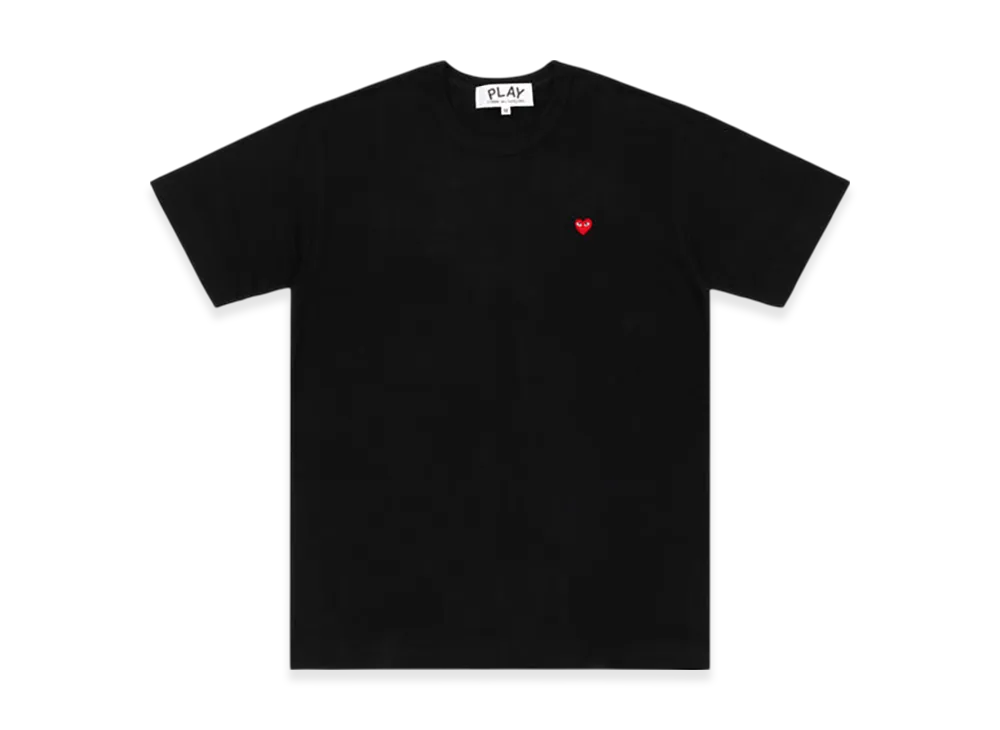 COMME des GARCONS PLAY T-Shirt With Small Red Heart "Black"