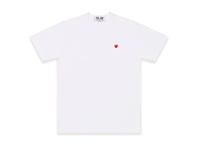 COMME des GARCONS PLAY T-Shirt With Small Red Heart "White"