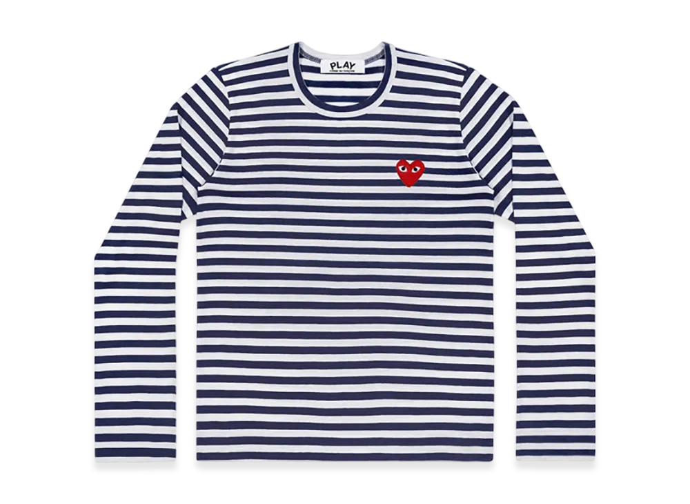 COMME des GARCONS PLAY Striped L/S T-Shirt Ladies "Navy/White"