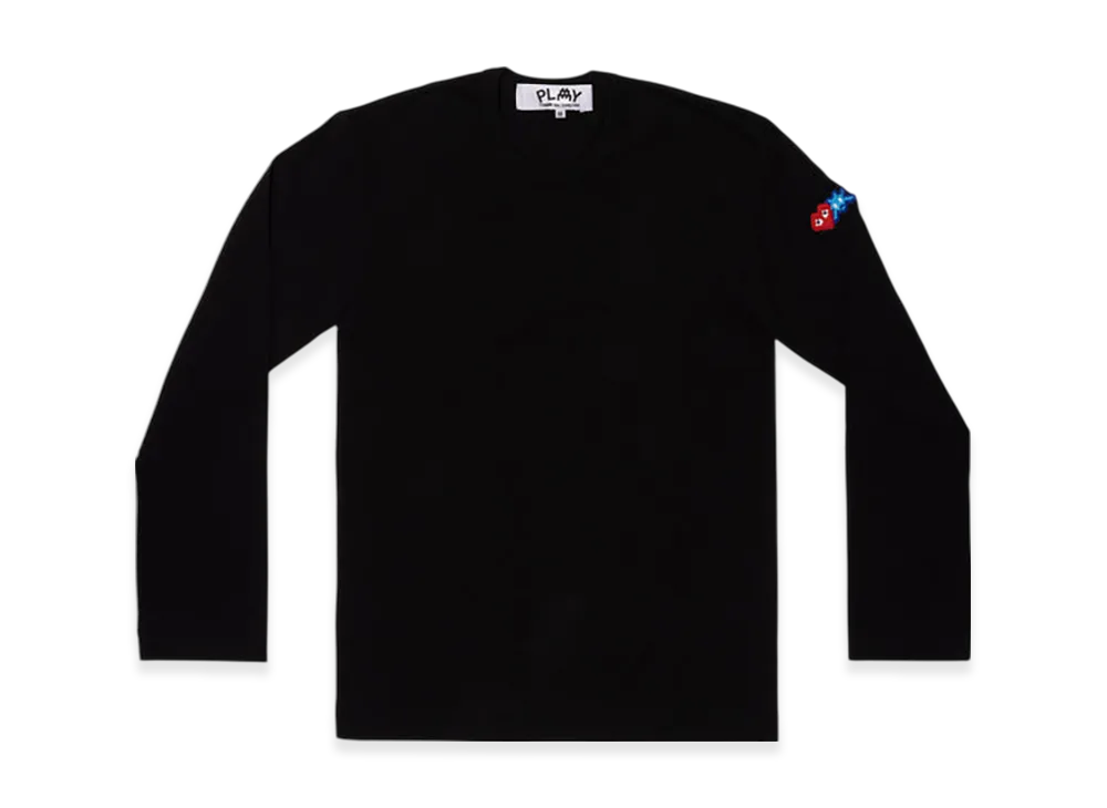 COMME des GARCONS PLAY Invader Cotton L/S T-Shirt Mens "Black"