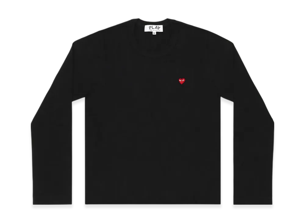 COMME des GARCONS PLAY T-Shirt With Small Red Heart Mens "Black"