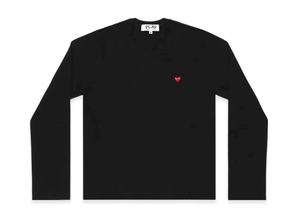 COMME des GARCONS PLAY T-Shirt With Small Red Heart Ladies "Black"