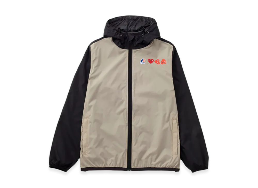 COMME des GARCONS PLAY K-Way Full Zip "Black/Beige"