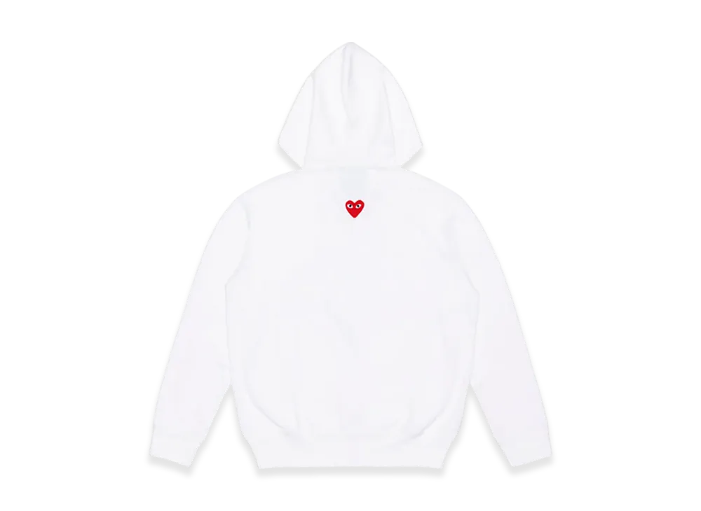 COMME des GARCONS PLAY Unisex Back Printed Zip-Up Hoodie "White"