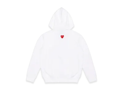 COMME des GARCONS PLAY Unisex Back Printed Zip-Up Hoodie "White"