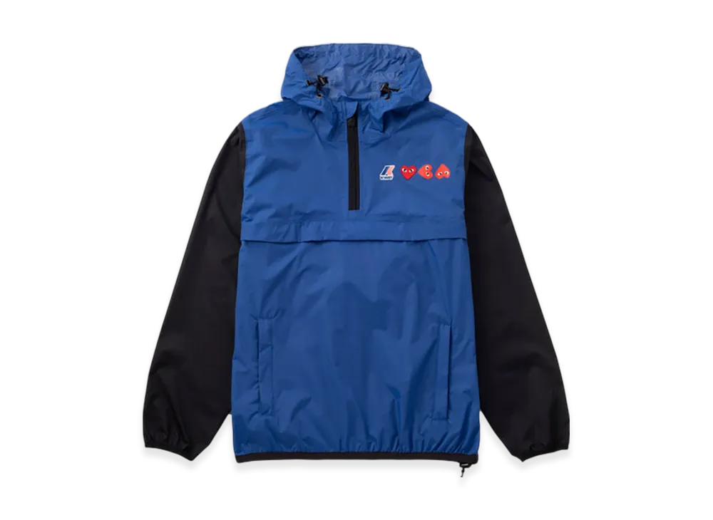 COMME des GARCONS PLAY K-Way Half Zip "Black/Blue"