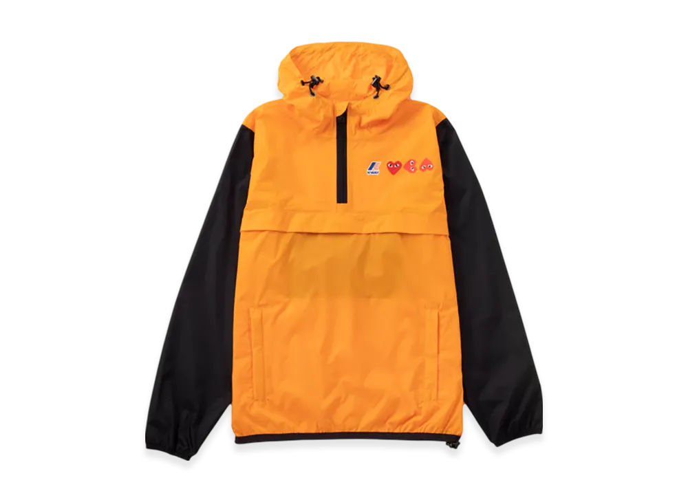 COMME des GARCONS PLAY K-Way Half Zip "Black/Orange"