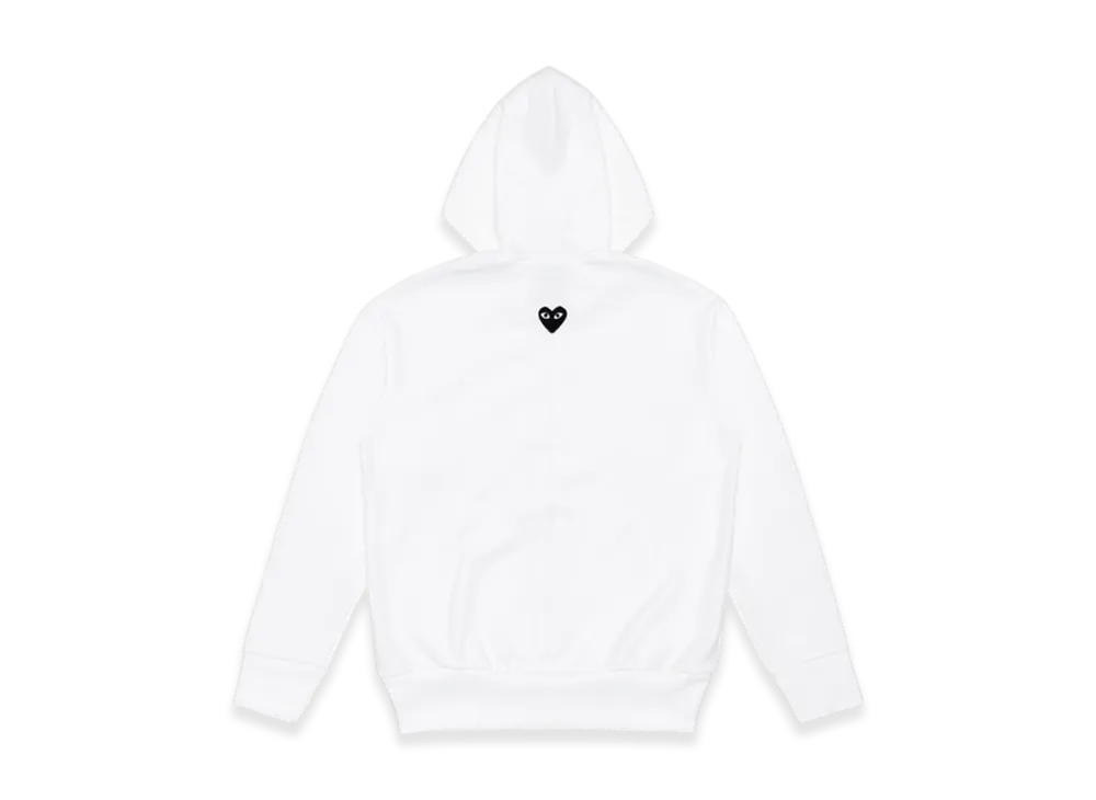 COMME des GARCONS PLAY Unisex Back Printed Zip-Up Hoodie "White"