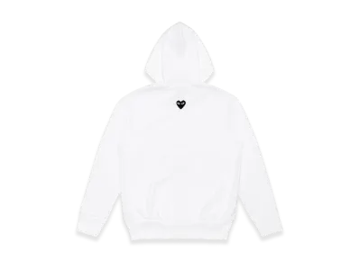 COMME des GARCONS PLAY Unisex Back Printed Zip-Up Hoodie "White"