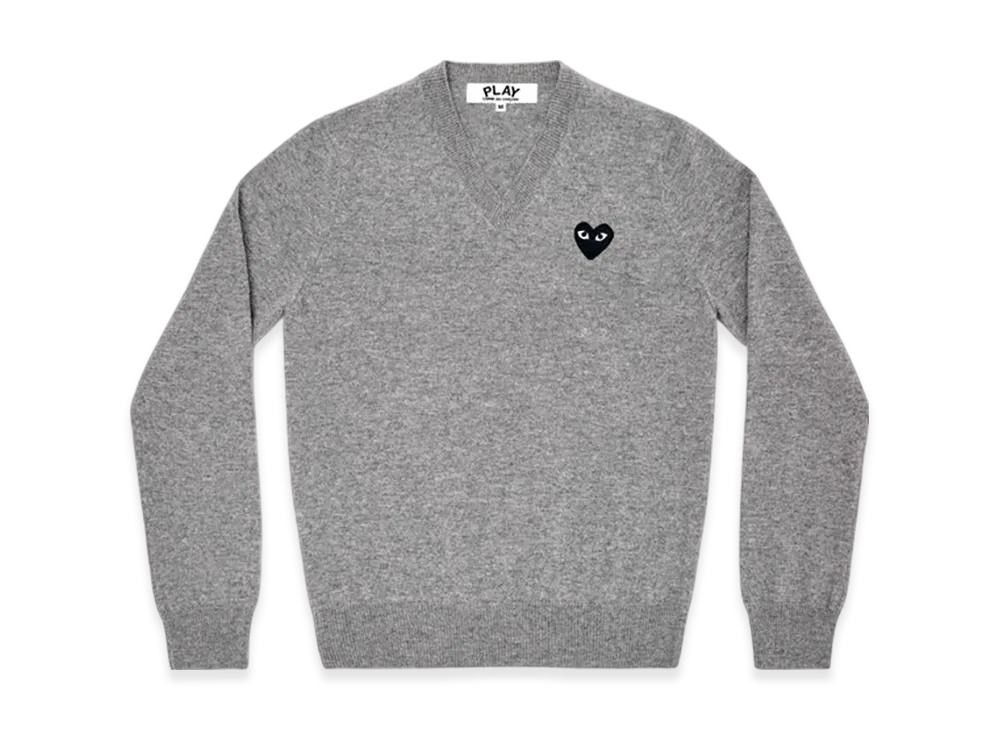 COMME des GARCONS PLAY Unisex V-Neck Sweater "Top Light Gray"