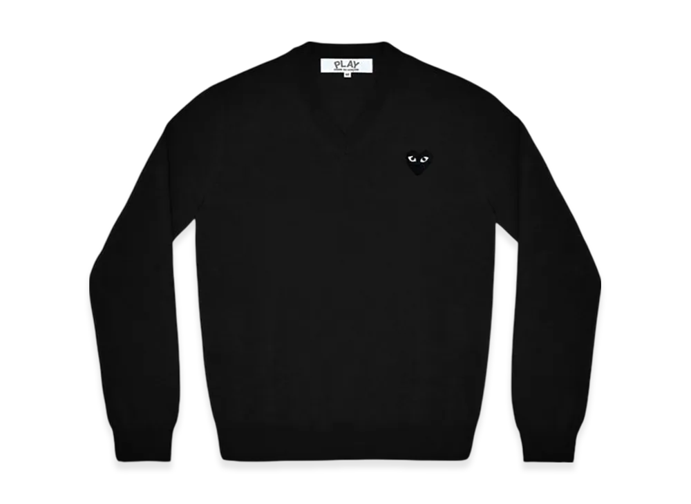 COMME des GARCONS PLAY Unisex V-Neck Sweater "Black"