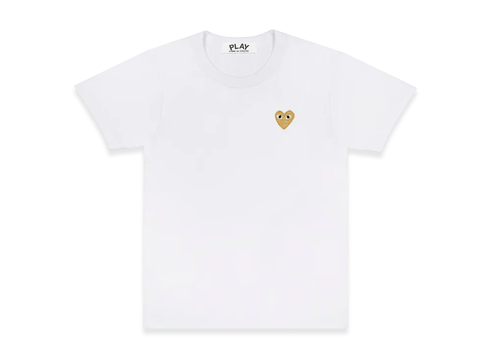 COMME des GARCONS PLAY CDG Gold Heart T-Shirt Ladies "White"