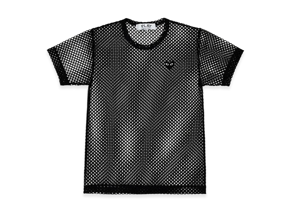 COMME des GARCONS PLAY Polyester Mesh Large Black Emblem "Black"