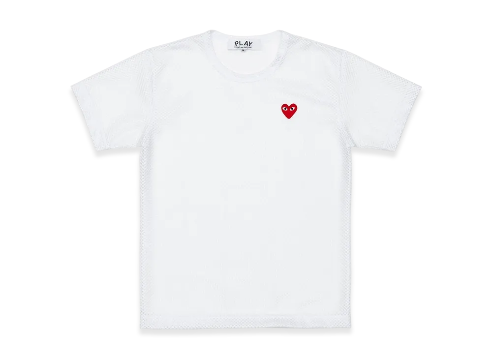 COMME des GARCONS PLAY Polyester Mesh Red Emblem "White"