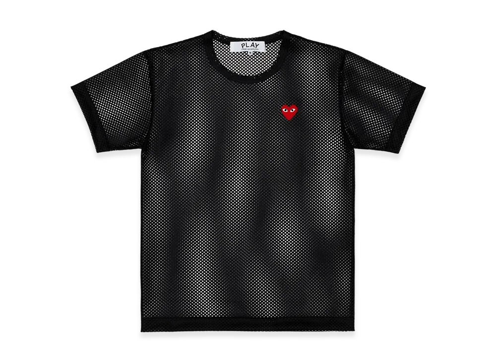 COMME des GARCONS PLAY Polyester Mesh Red Emblem "Black"