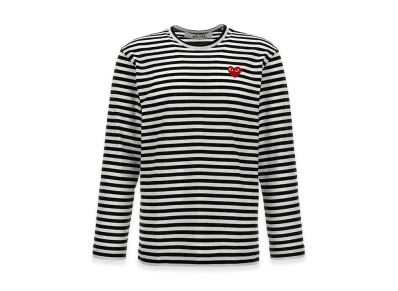 PLAY COMME des GARCONS Logo Patch Stripes Long Sleeve T-Shirt "Black"