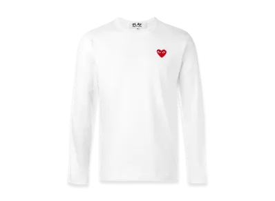PLAY COMME des GARCONS Logo Patch Long Sleeve T-Shirt "White"