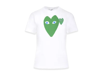 PLAY COMME des GARCONS Women's Green Heart T-Shirt "White"