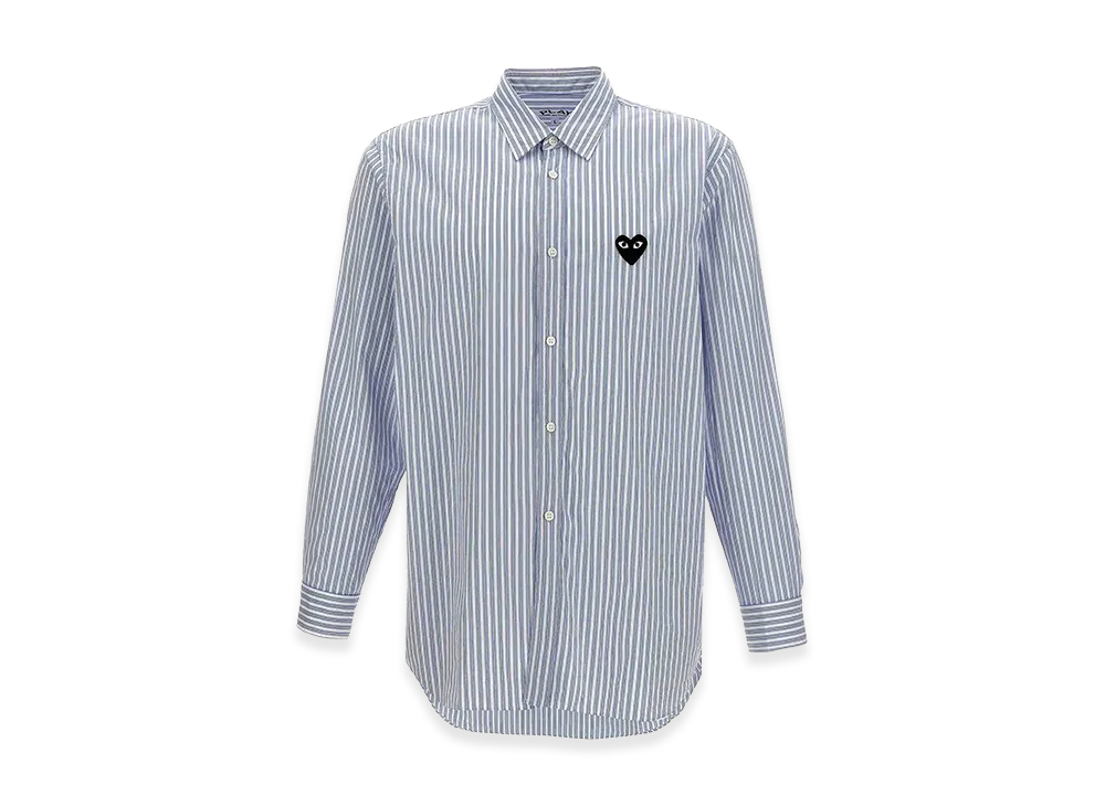 PLAY COMME des GARCONS Logo Patch Striped Shirt "Light Blue"
