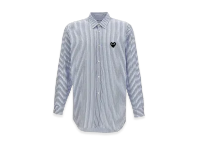 PLAY COMME des GARCONS Logo Patch Striped Shirt "Light Blue"
