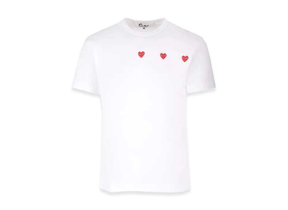 PLAY COMME des GARCONS T-Shirt With Red Hearts "White"