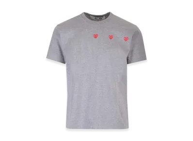 PLAY COMME des GARCONS T-Shirt With Red Hearts "Gray"