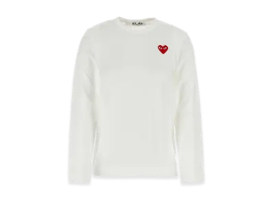 PLAY COMME des GARCONS Women's Cotton Long Sleeve T-Shirt "White"