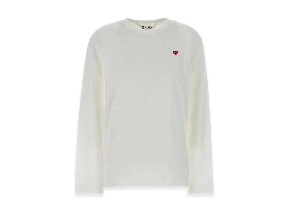 PLAY COMME des GARCONS Women's Cotton Long Sleeve T-Shirt "White"