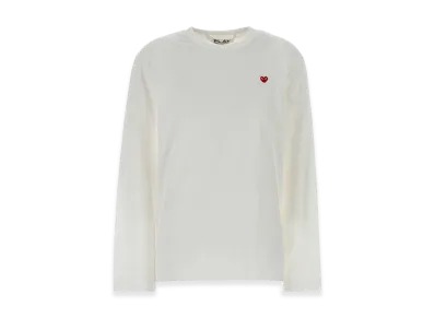 PLAY COMME des GARCONS Women's Cotton Long Sleeve T-Shirt "White"